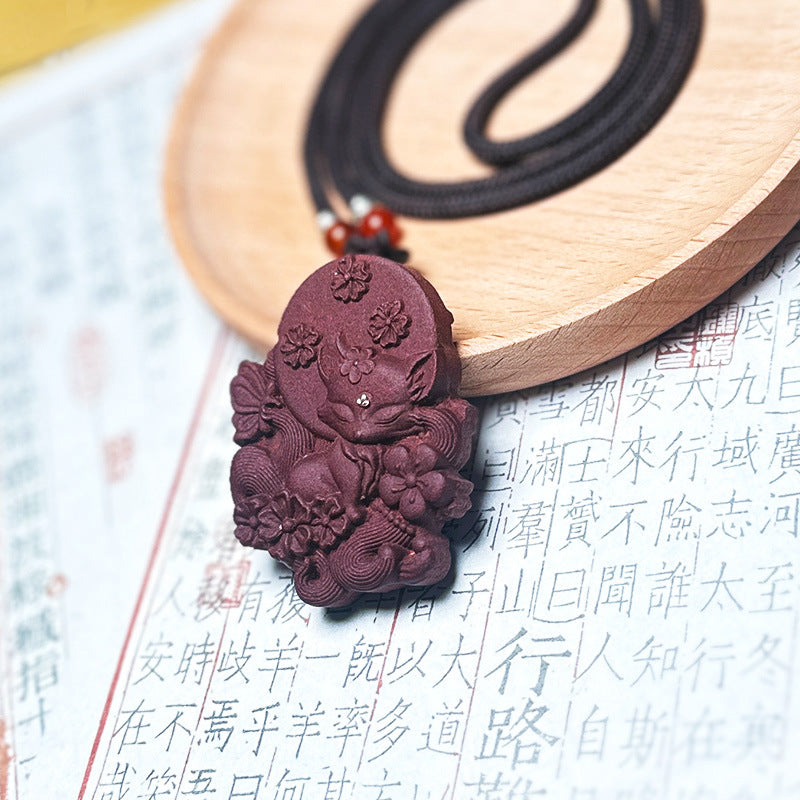 Natural Plant Handmade Rose Fragrance Nine-Tailed Fox Pendant Incense