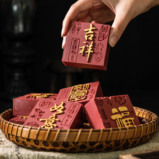 Gift Soap with Auspicious Themes Handmade Cold Process Soap