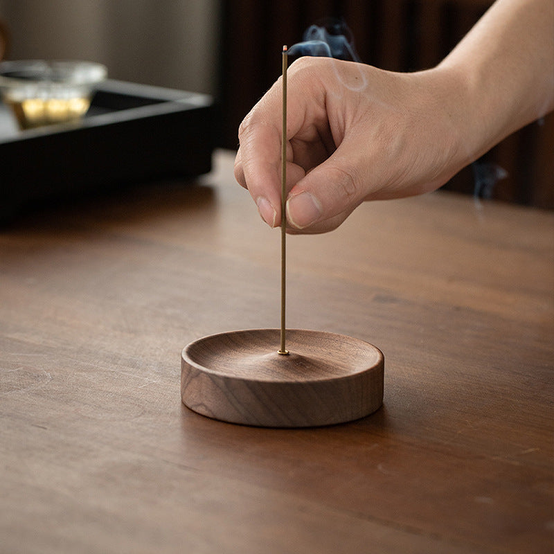 Black Walnut Wood Tea Ceremony Zen Incense Holder