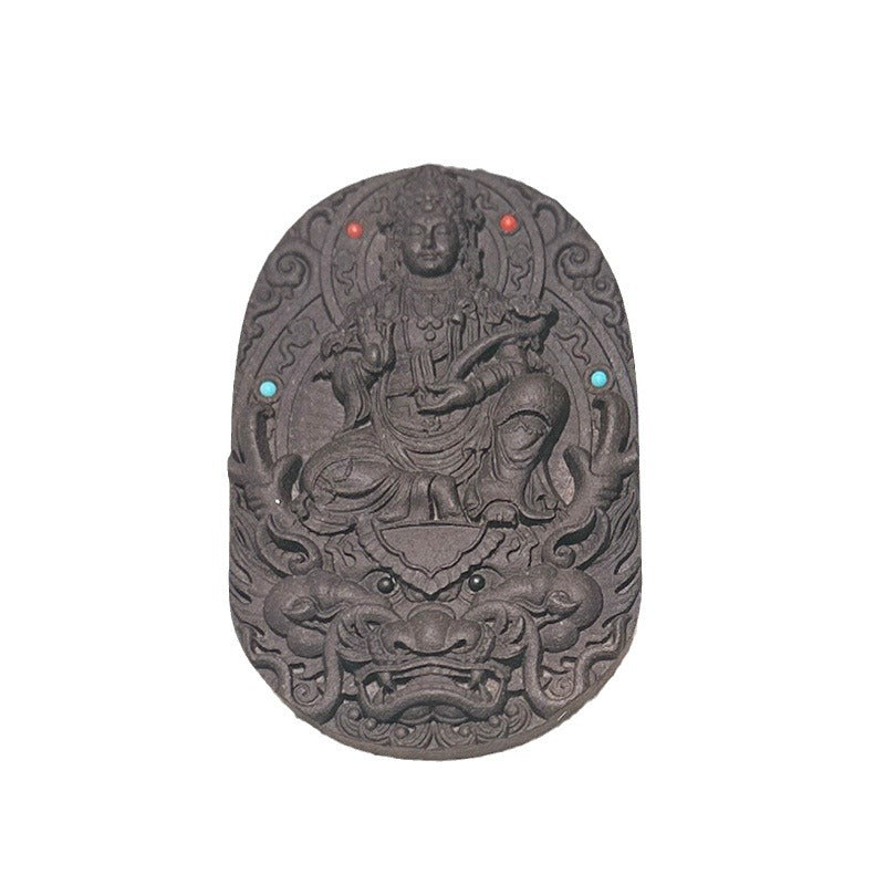 Natural Plant Handmade Dragon Buddha Pendant Amulet Incense