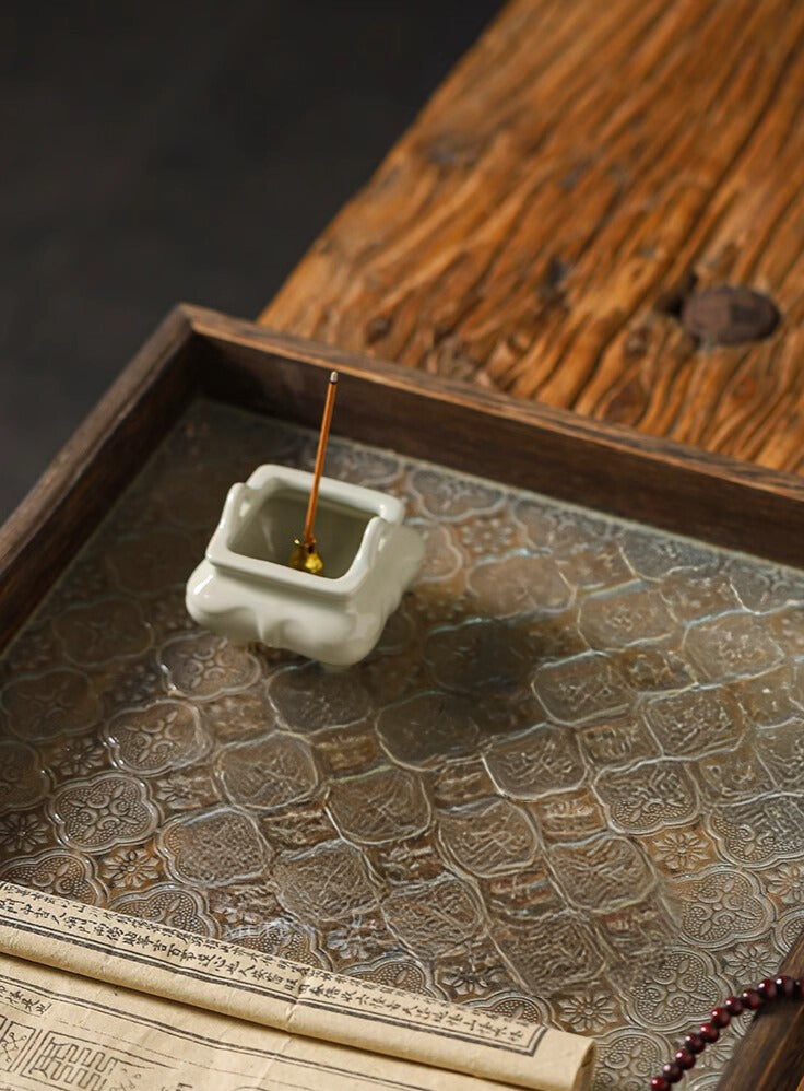 Square Incense Burner Ceramic Zen Incense Tray