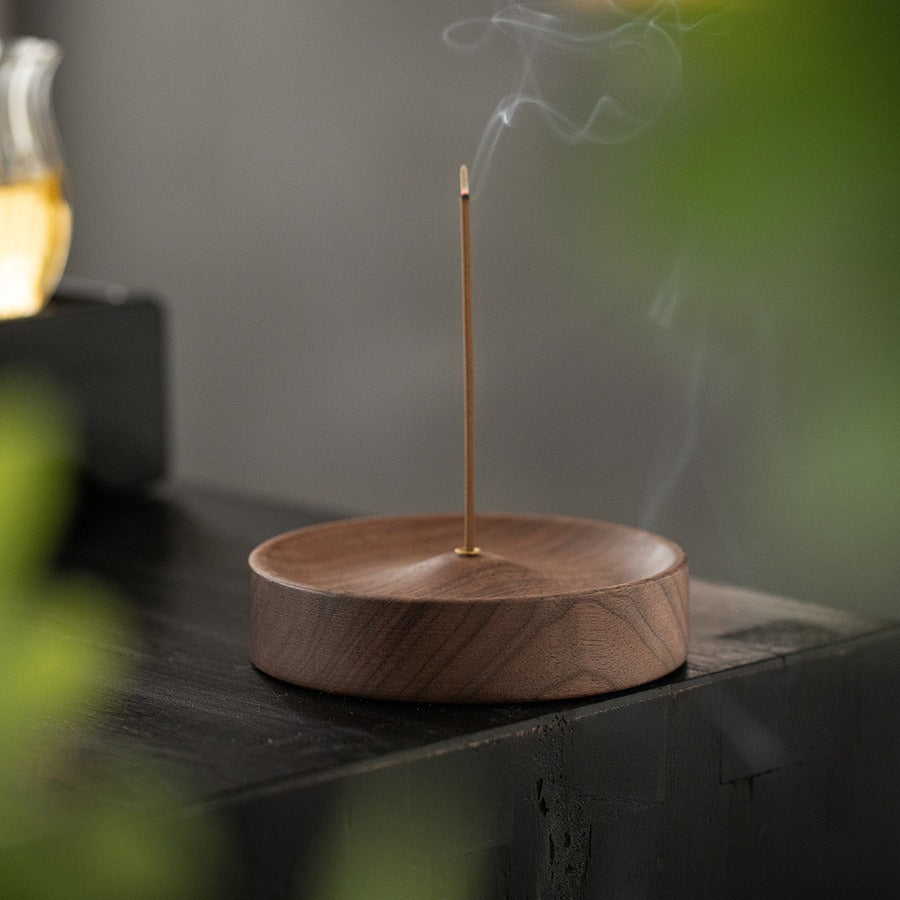 Black Walnut Wood Tea Ceremony Zen Incense Holder