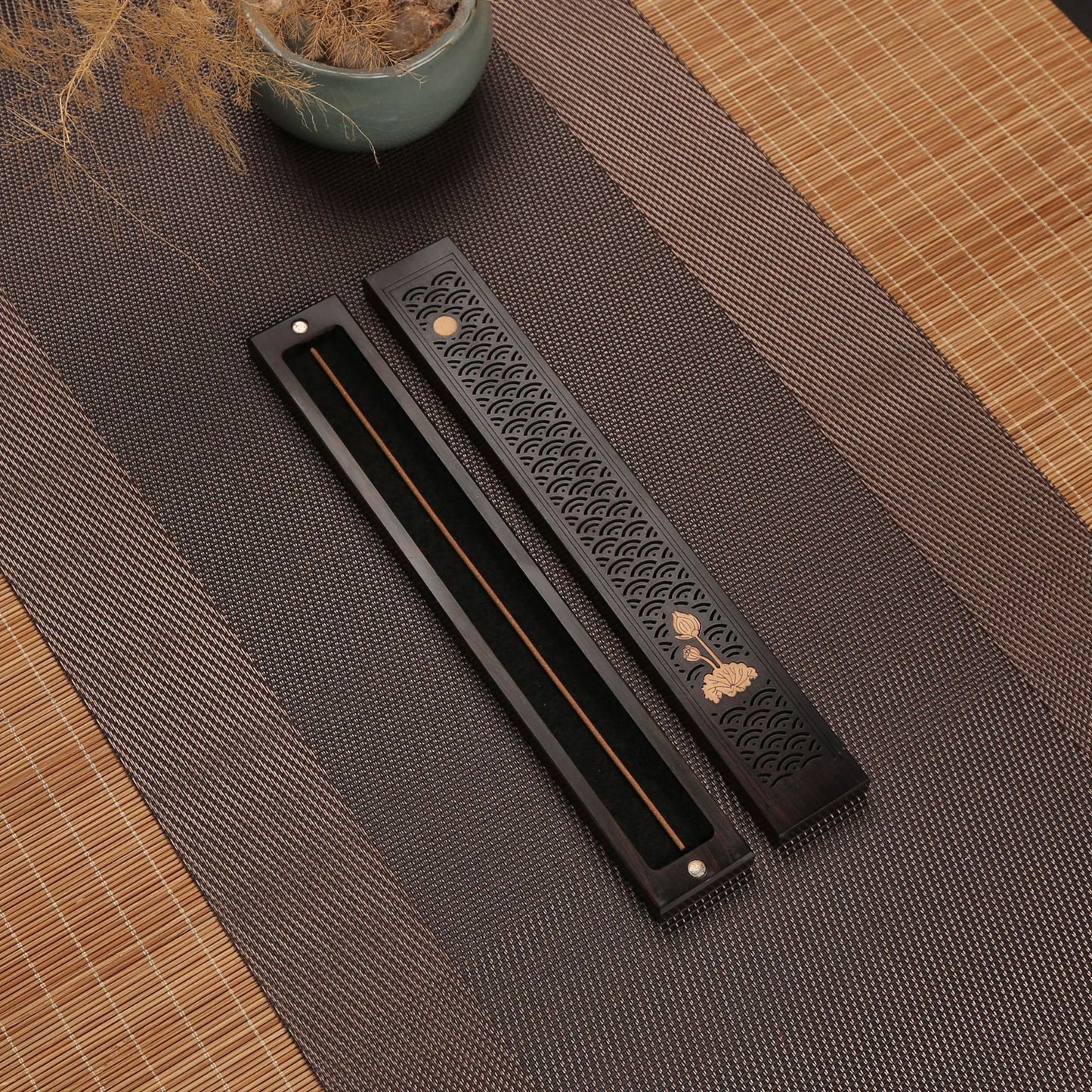 Black Sandalwood Incense Box Incense Tray/ Holder